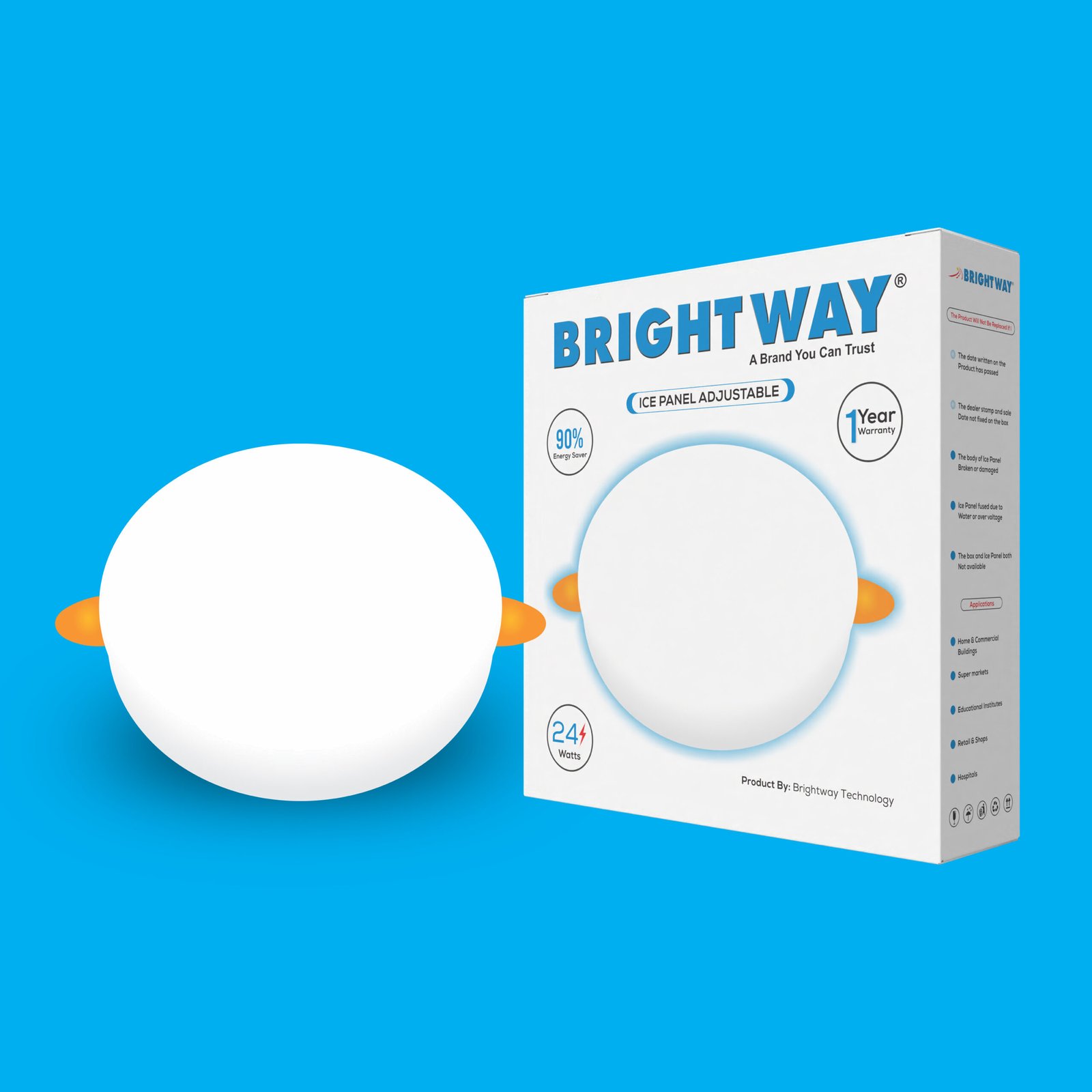 24-Watt-ice-Panel-2-scaled-1.jpg 24 Watts Ice Panel Adjustable High Brightness Adjustable LED Ceiling Light - Image 1