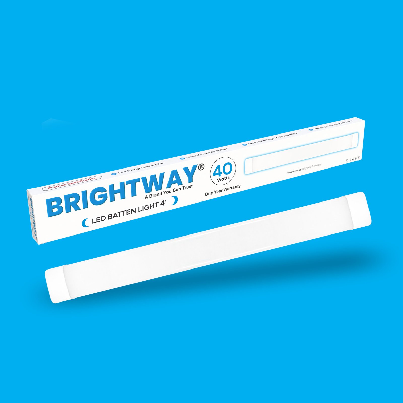40-WAT-Batten-Light-2-scaled-1.jpg 40 Watts 4ft Batten Tube Light Premium Energy Efficient LED Batten Light - Image 1