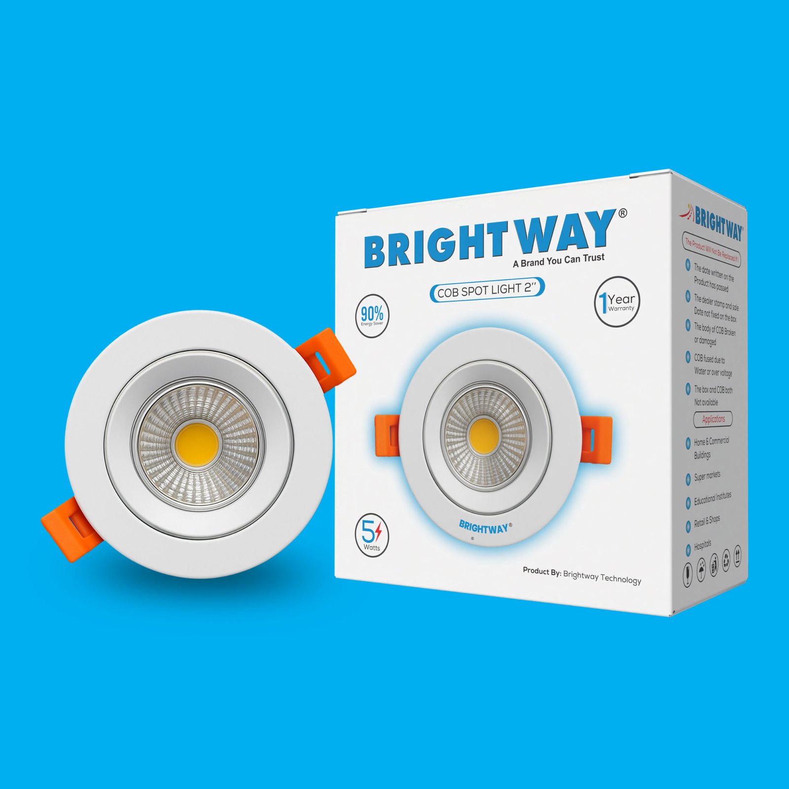 5-Watt-COB-1-1-scaled-1.jpg 5 Watts 2 Inch COB Spot Light White Body Energy Efficient LED Ceiling Spotlight - Image 1