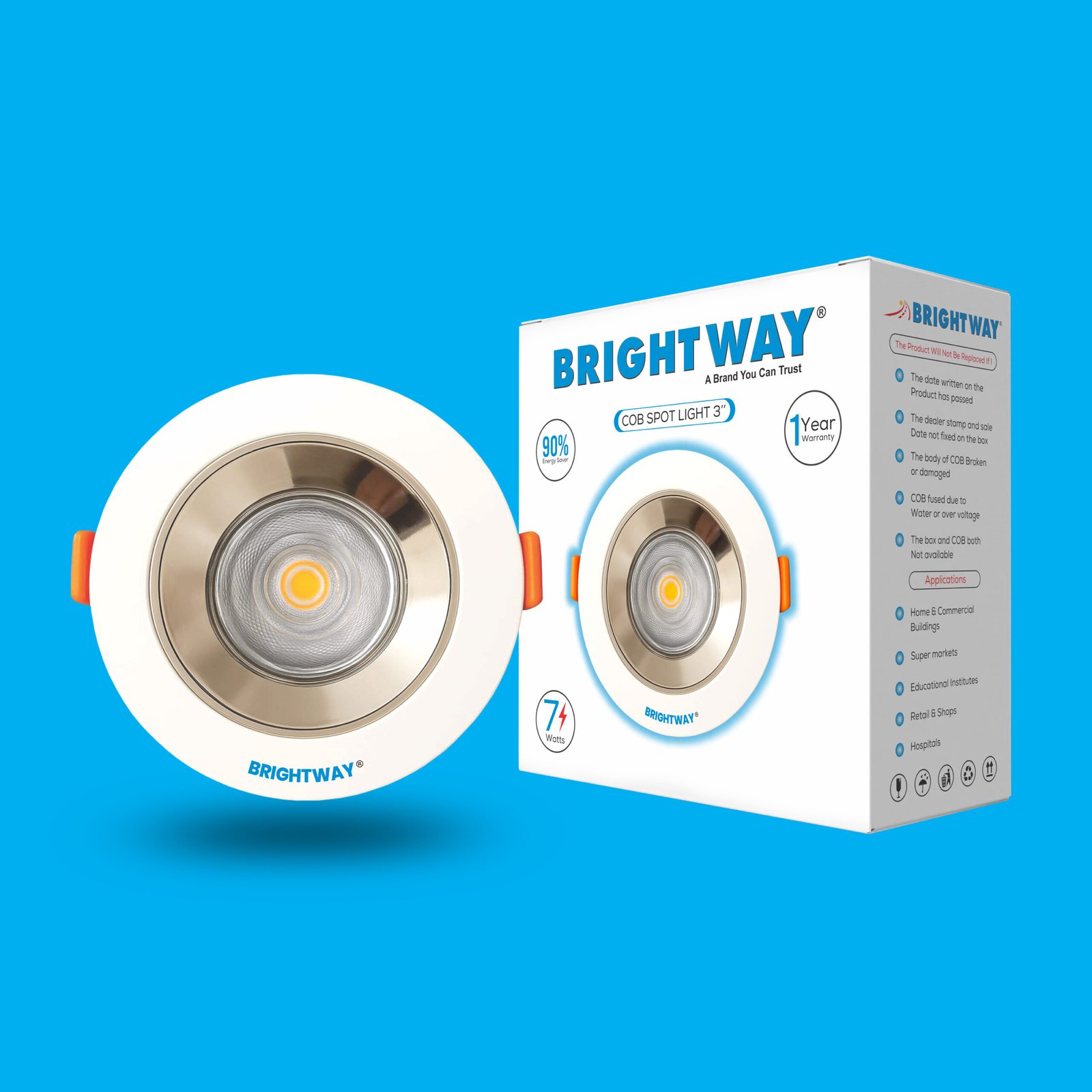 7-Watt-COB-1-scaled-1.jpg 7 Watts 3 Inch COB Spot Light White Body Energy Efficient LED Ceiling Spot Light - Image 1
